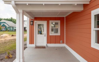 closeup of entryway with overhang