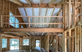 framing of open loft inside of new home