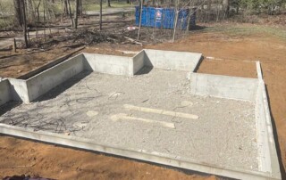 newly poured cement foundation