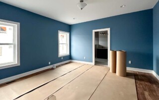 freshly painted blue room