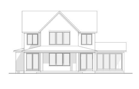 elevation drawing of front of custom home