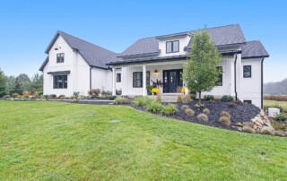 front view of white custom home