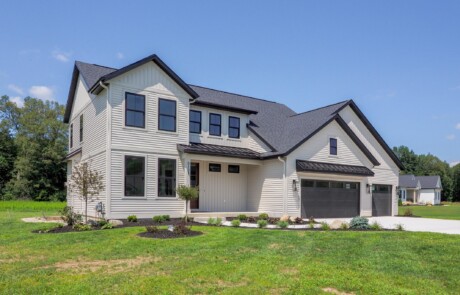 front view of two story white home