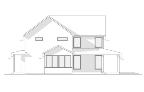 elevation drawing of side of home